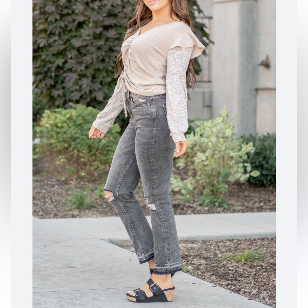 Vervet High-waisted Straight Leg Distressed Jeans